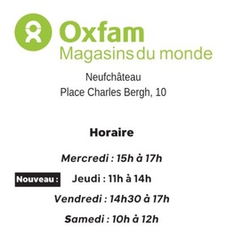 Modification horaire Magasin du Monde OXFAM